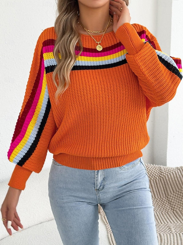 Women's Bardot Stripe Chunky Knit Top