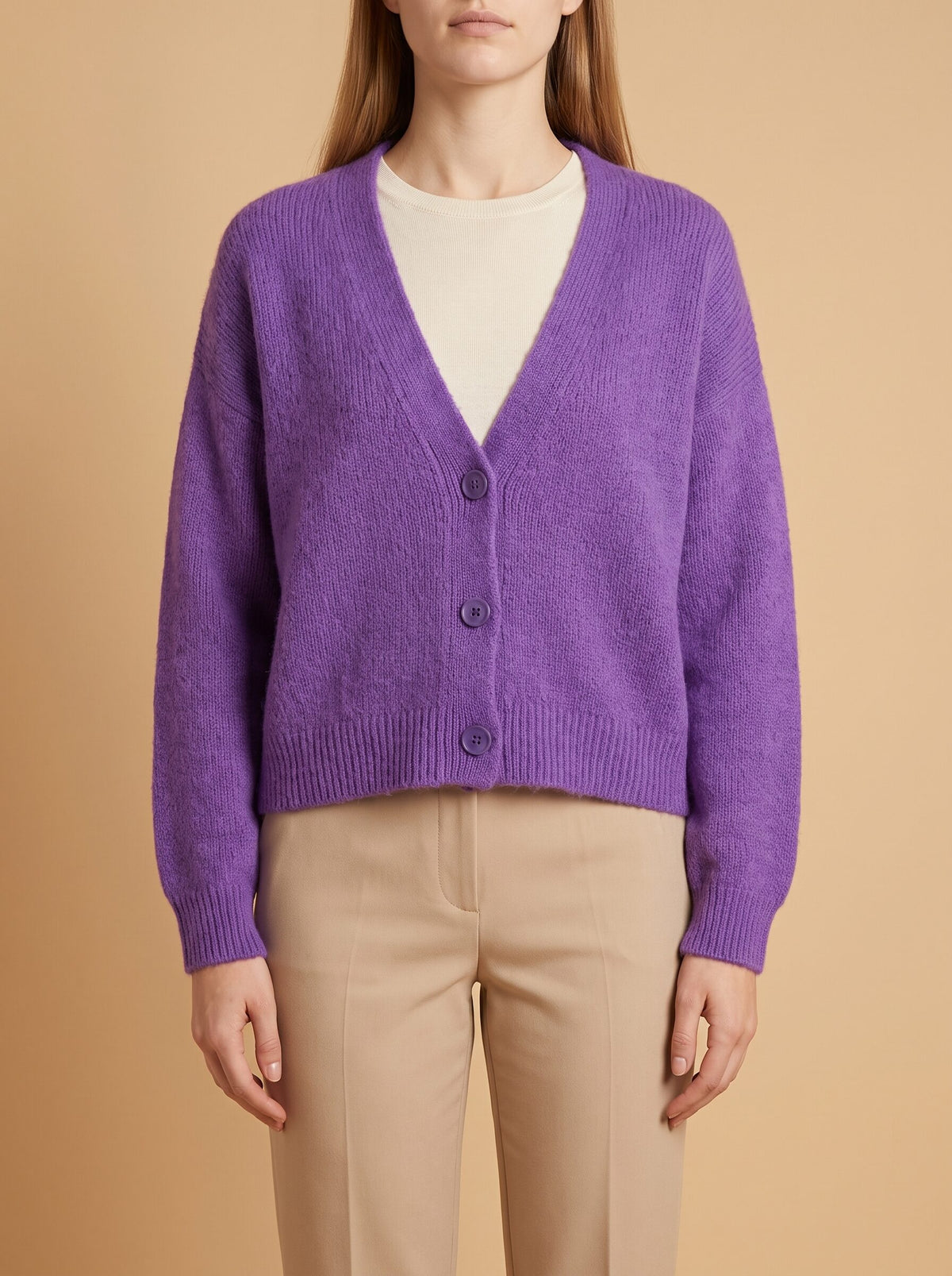 Women's Relaxed V-Neck Knit Cardigan
