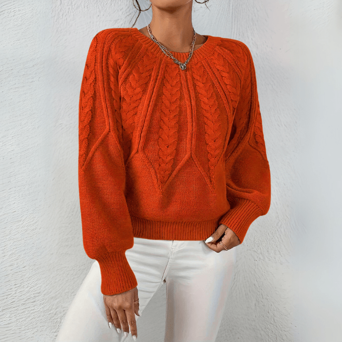 Women's Bubble Sleeve Cable Pullover
