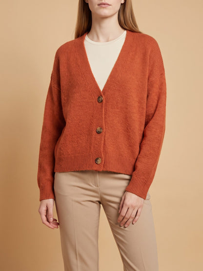 Women's Relaxed V-Neck Knit Cardigan