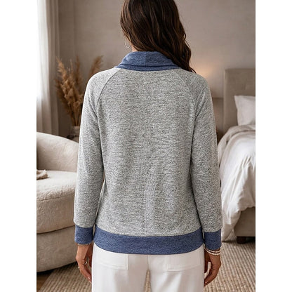 Women's Colour Block Crew Neck Sweater
