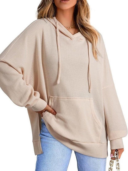 Women's Relaxed Knit Hoodie with Vents