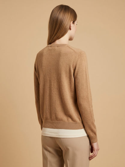 Women's Crew Neck Button Cardigan