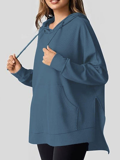 Women's Relaxed Knit Hoodie with Vents