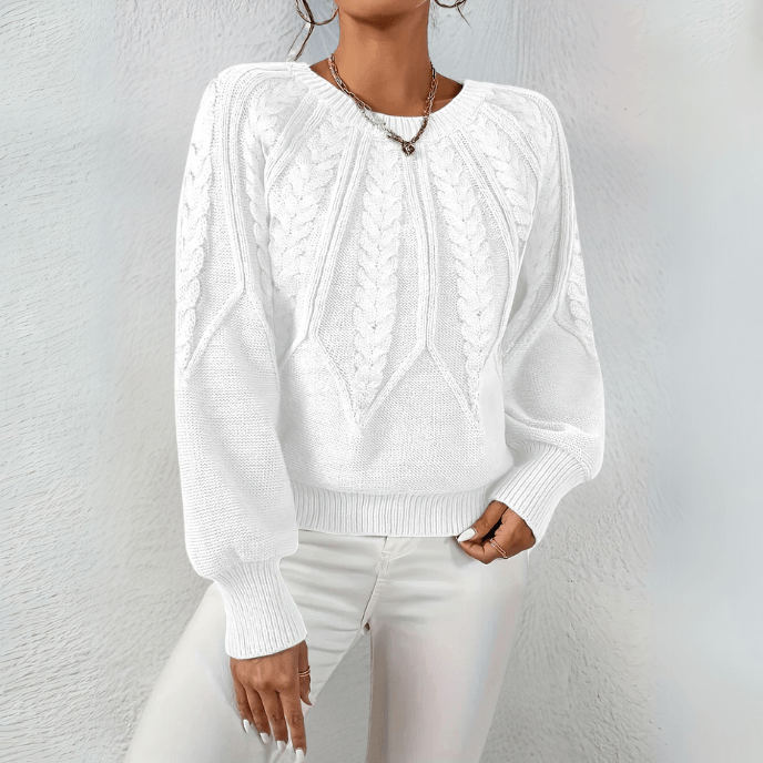 Women's Bubble Sleeve Cable Pullover
