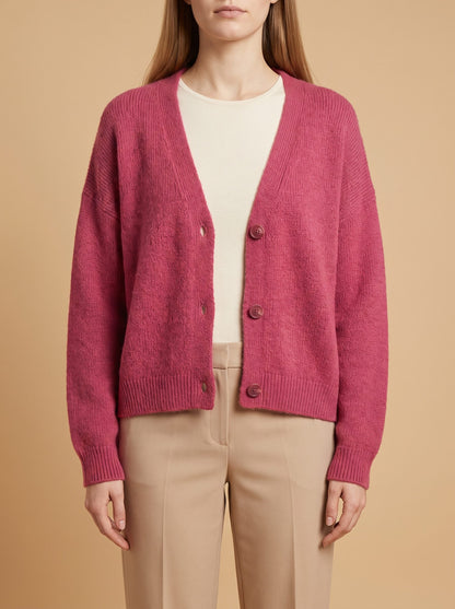 Women's Relaxed V-Neck Knit Cardigan