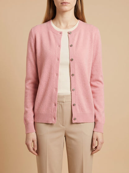 Women's Crew Neck Button Cardigan