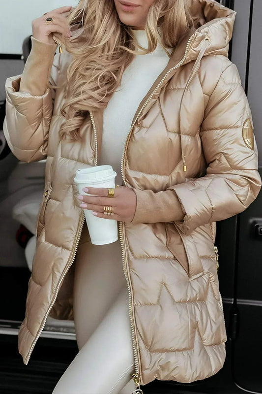 Women's Glossy Hooded Puffer Parka