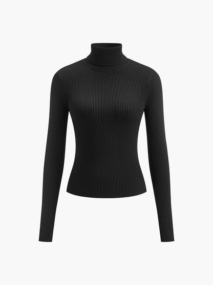 Women's Ribbed Long Sleeve Turtleneck