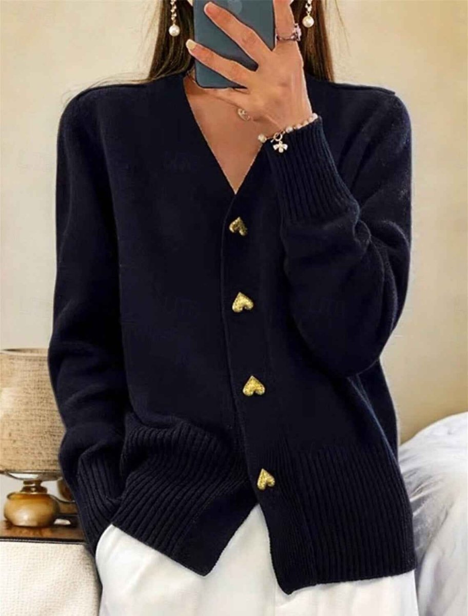 Women's Short Gold Trim Cardigan