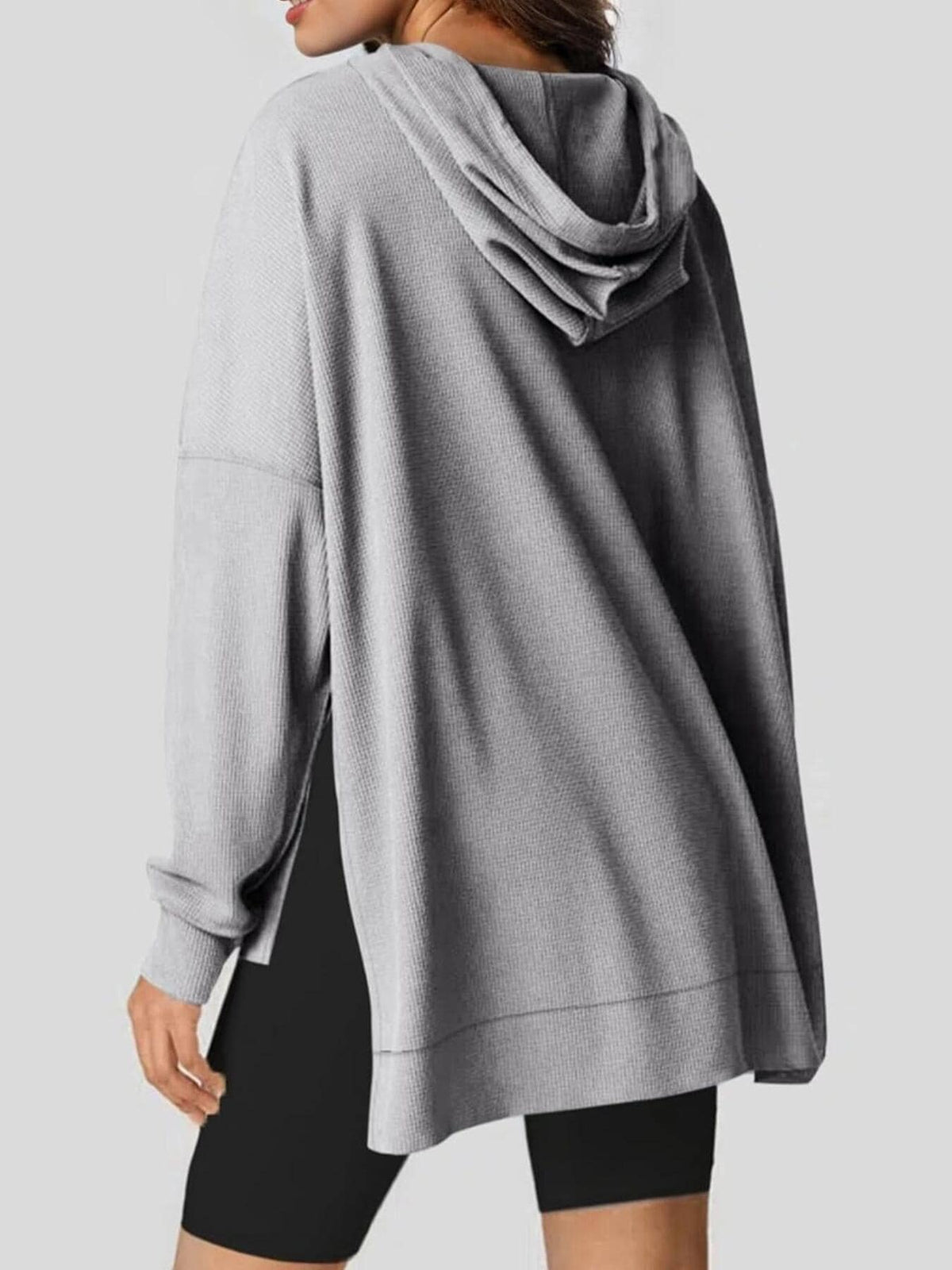 Women's Relaxed Knit Hoodie with Vents
