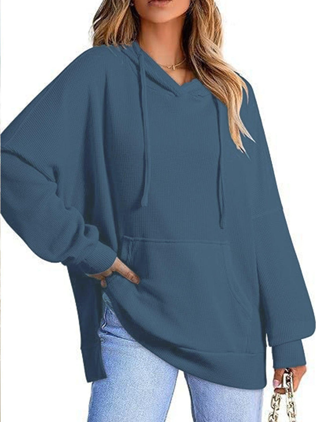 Women's Relaxed Knit Hoodie with Vents