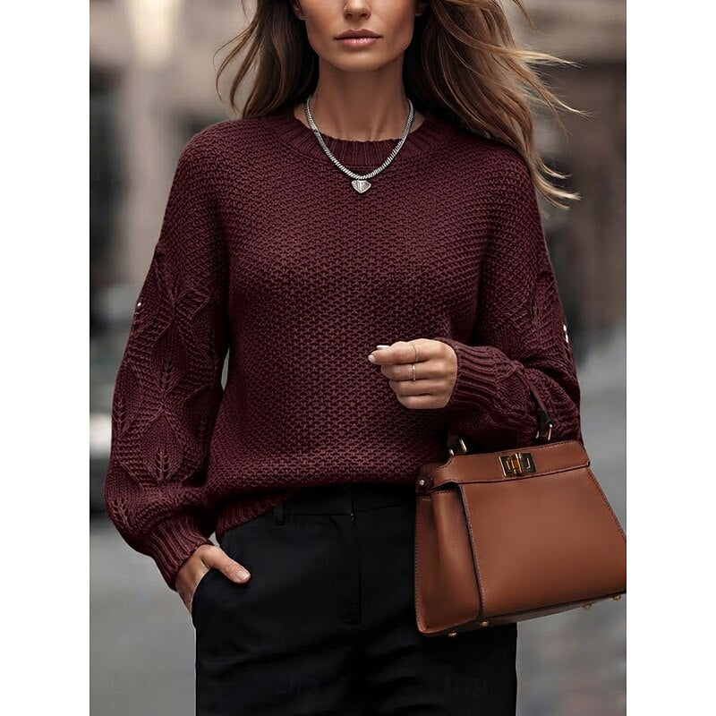 Women's Patchwork Cable Knit Pullover