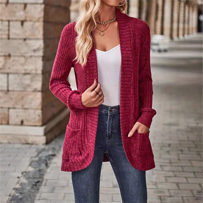 Women's Long Cardigan with Side Pockets