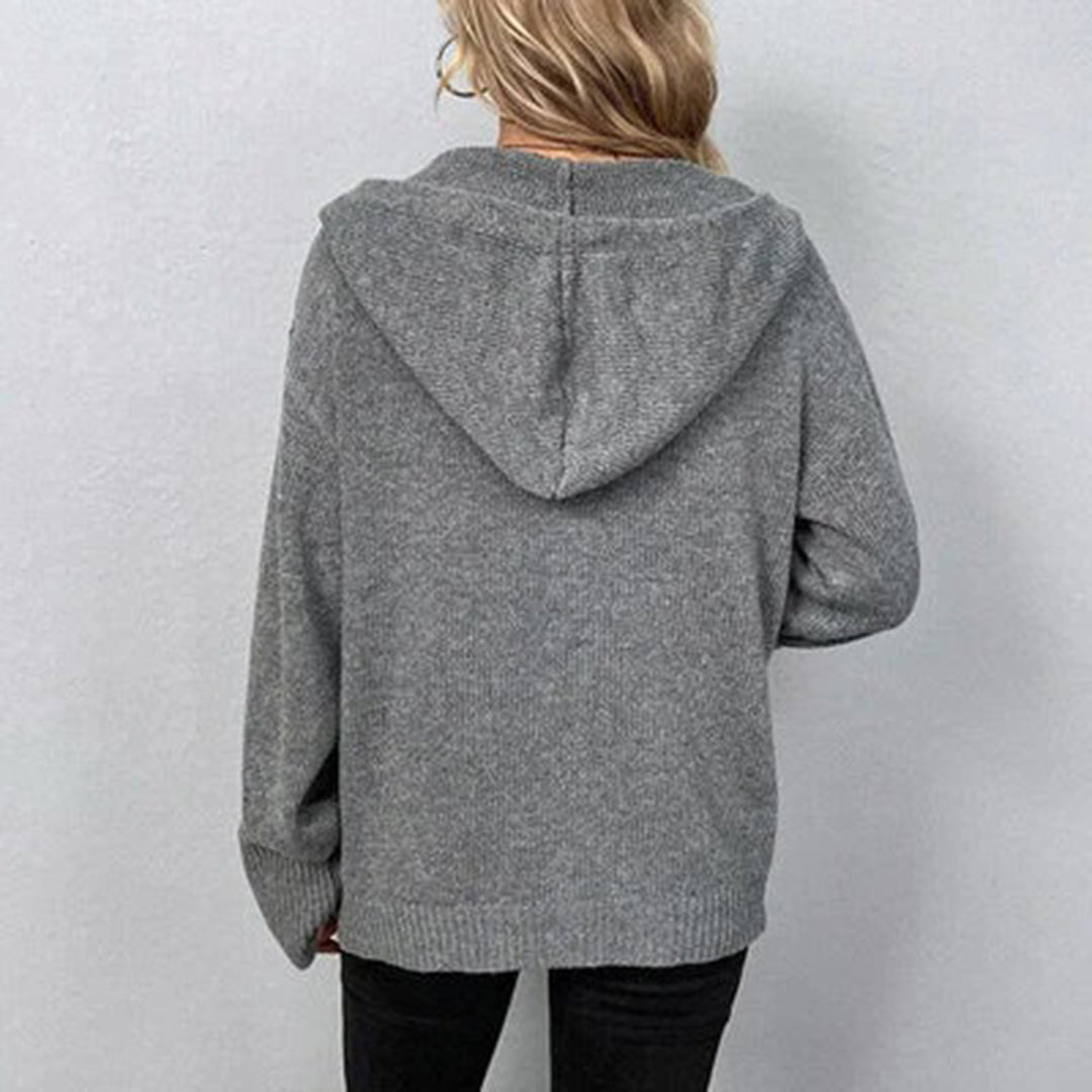 Women's Long Hooded Open Front Cardigan