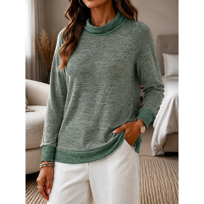 Women's Colour Block Crew Neck Sweater
