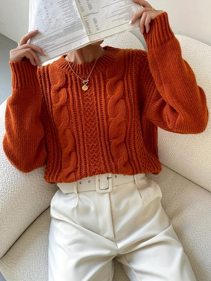 Women's Wide Cuff Cable Knit Jumper