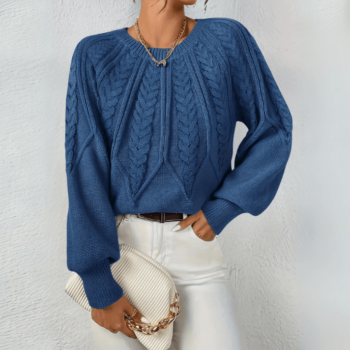 Women's Bubble Sleeve Cable Pullover
