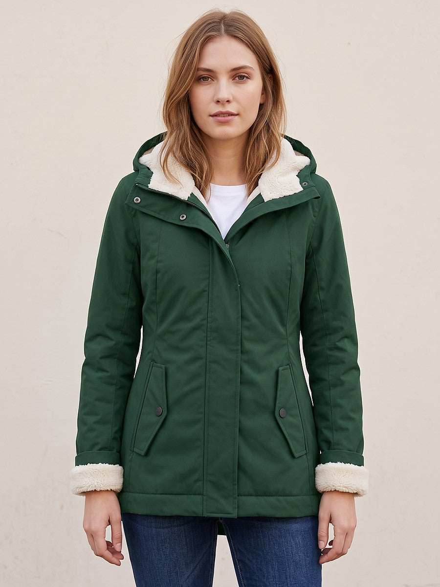 Women's Sherpa Lined Hooded Winter Jacket
