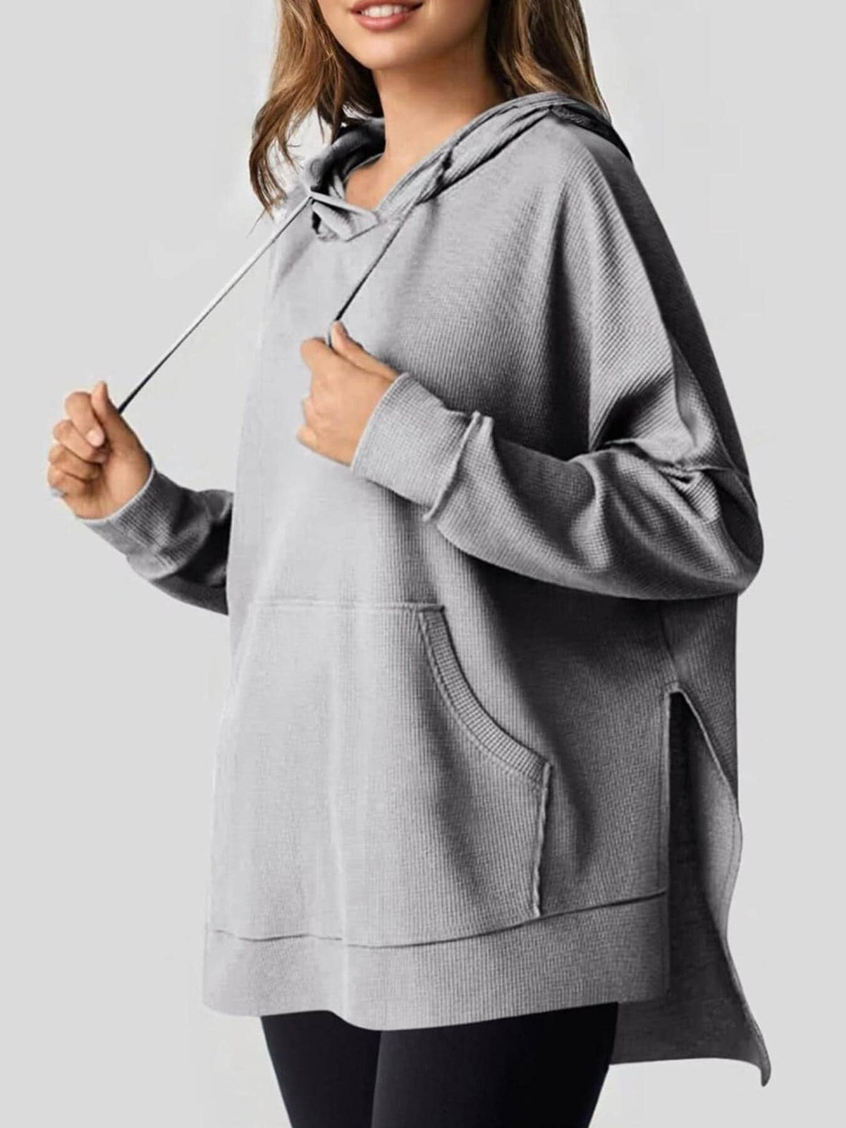 Women's Relaxed Knit Hoodie with Vents