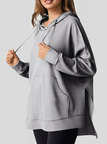 Women's Relaxed Knit Hoodie with Vents