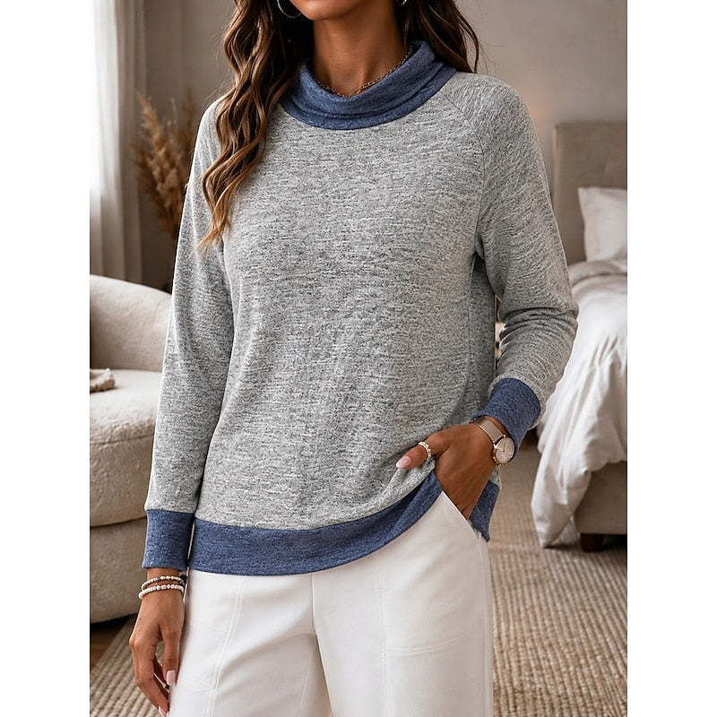 Women's Colour Block Crew Neck Sweater