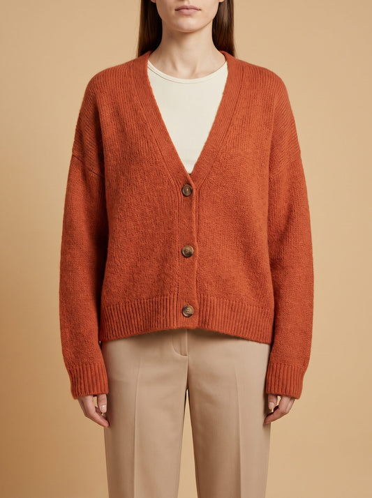 Women's Relaxed V-Neck Knit Cardigan