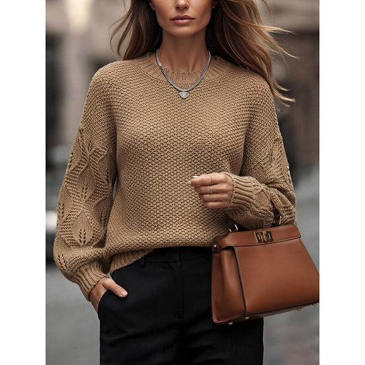 Women's Patchwork Cable Knit Pullover