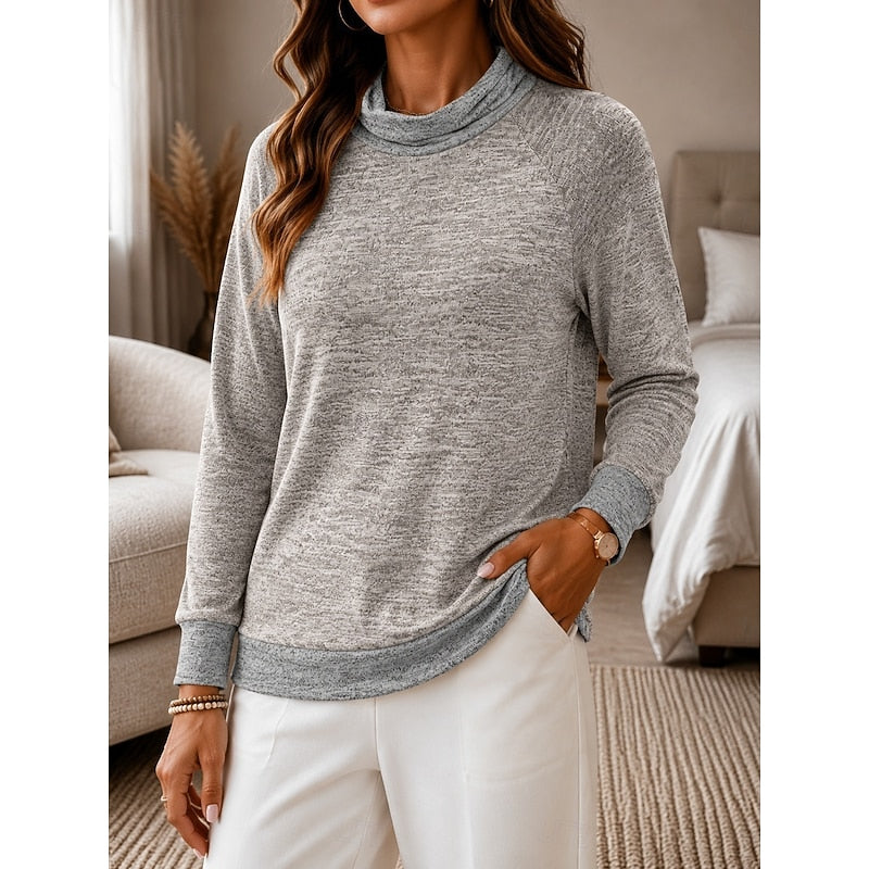 Women's Colour Block Crew Neck Sweater