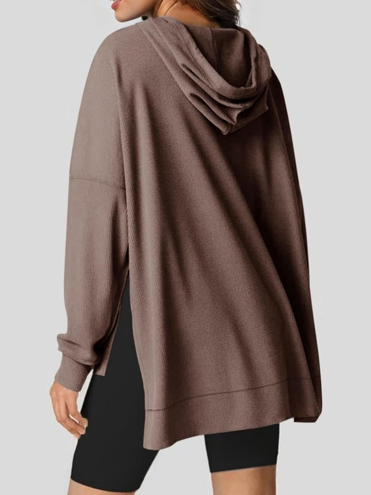 Women's Relaxed Knit Hoodie with Vents