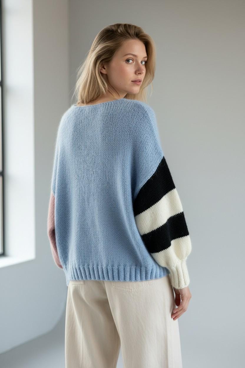 Women's Alpaca Blend Colour Block Sweater