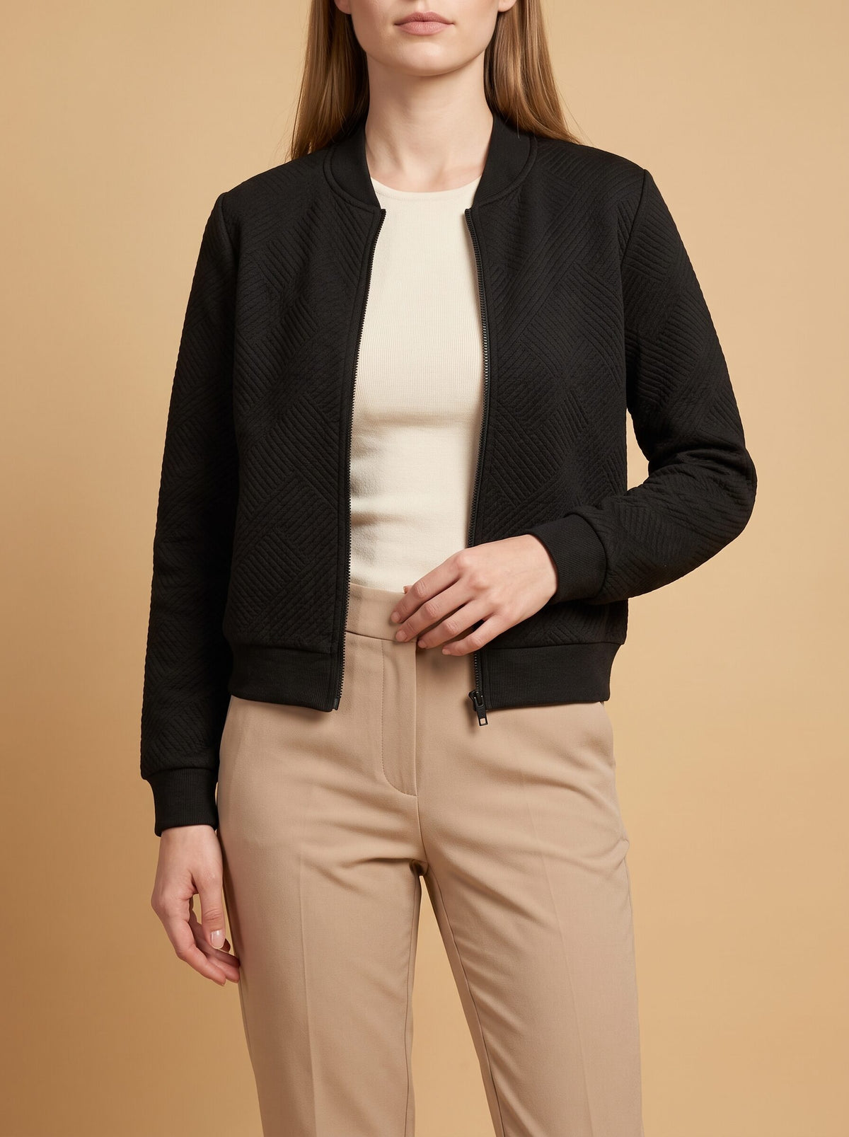 Women's Cropped Zip Up Cardigan