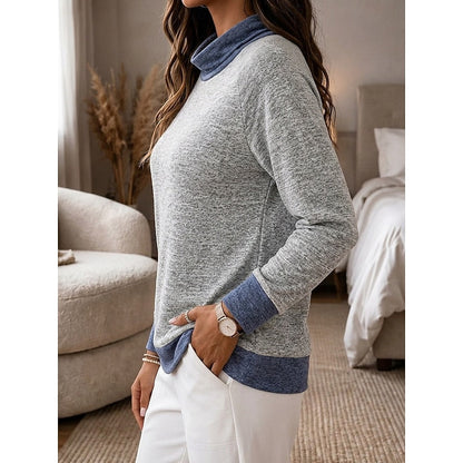 Women's Colour Block Crew Neck Sweater