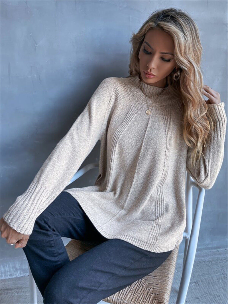 Women's Oversized Long Sleeve Knit Sweater