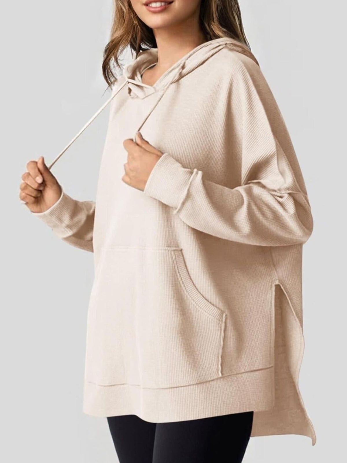 Women's Relaxed Knit Hoodie with Vents