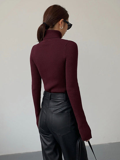 Women's Ribbed Long Sleeve Turtleneck