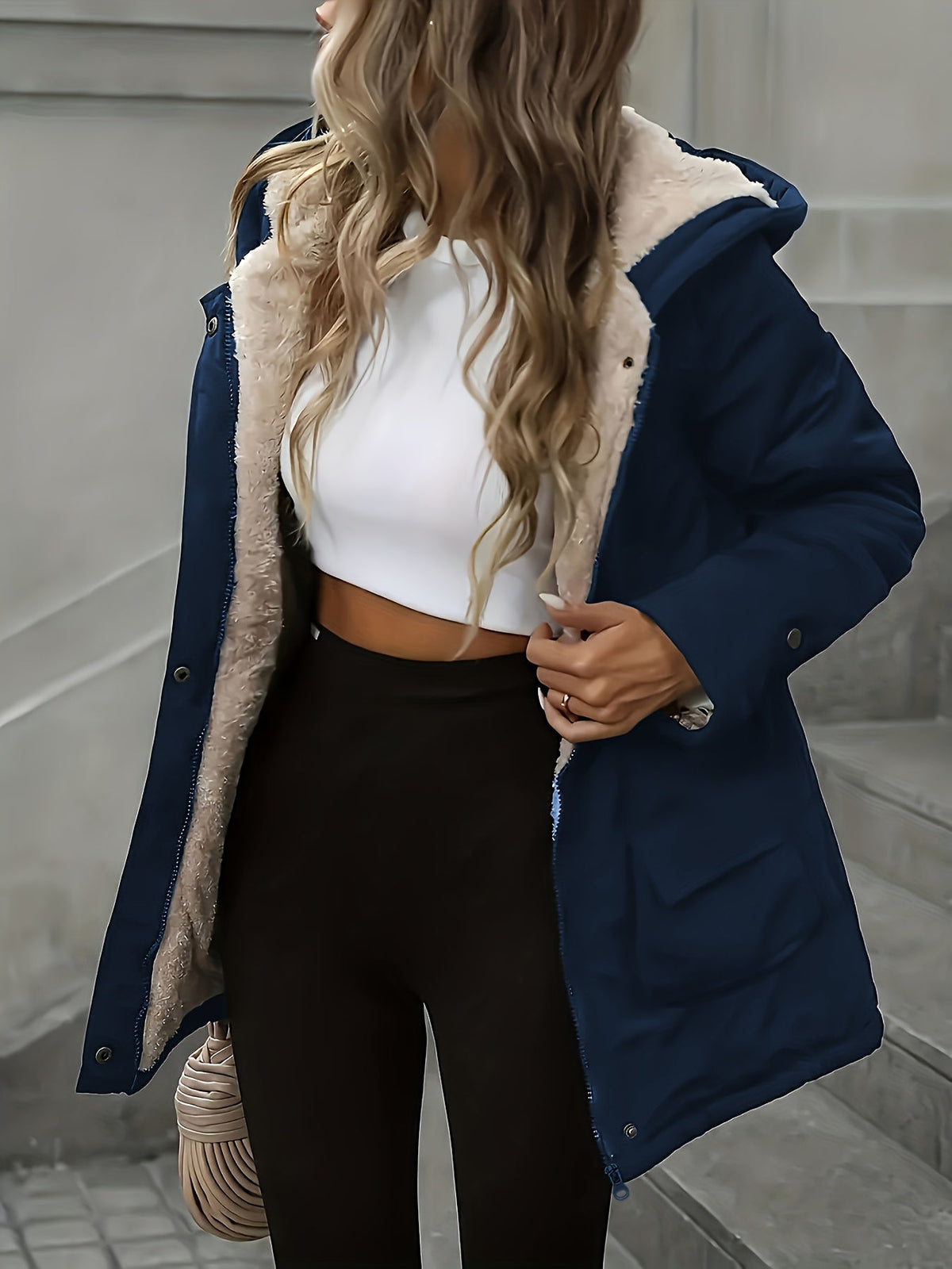 Women's Fleece Lined Longline Hooded Parka