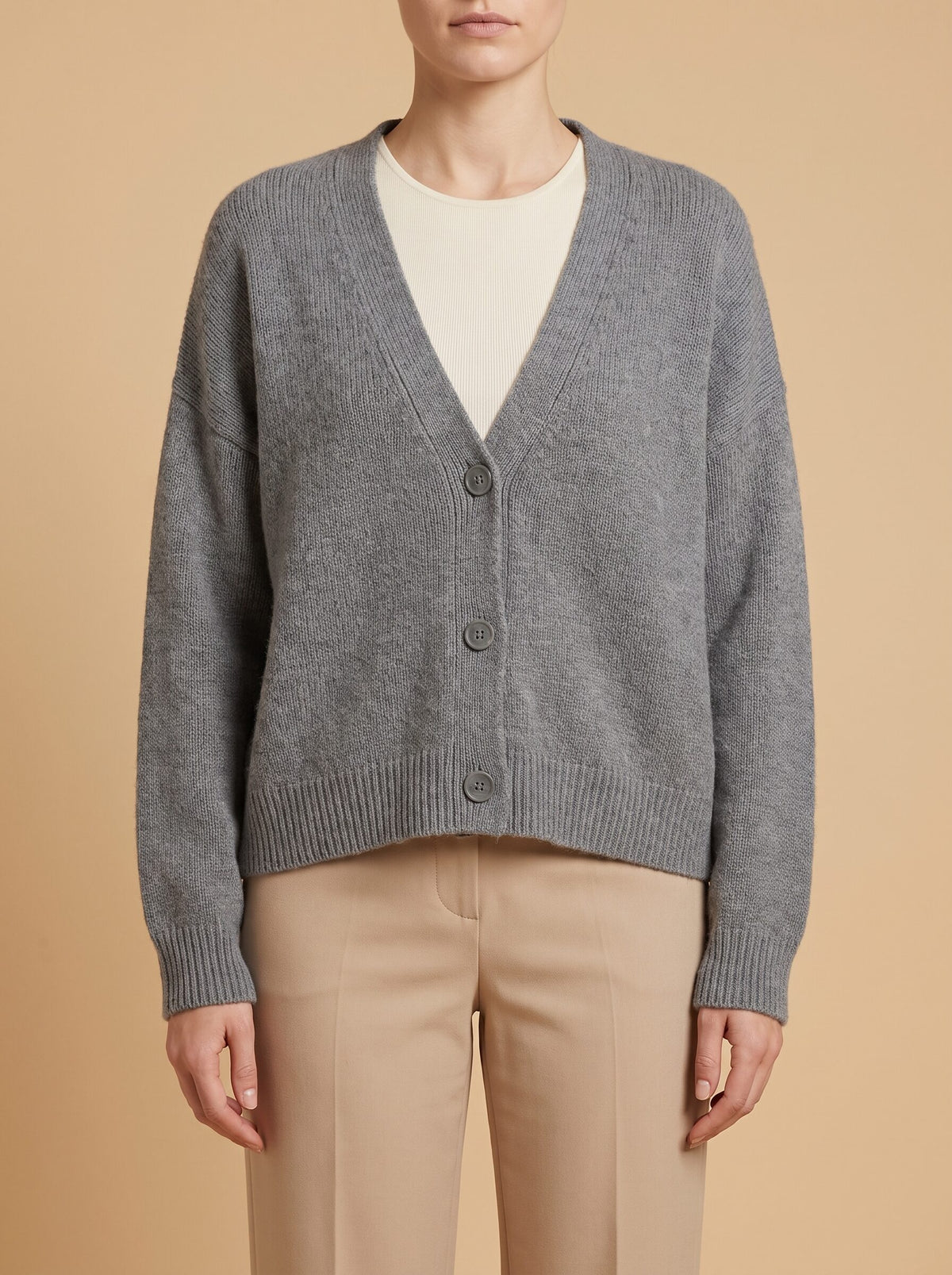 Women's Relaxed V-Neck Knit Cardigan