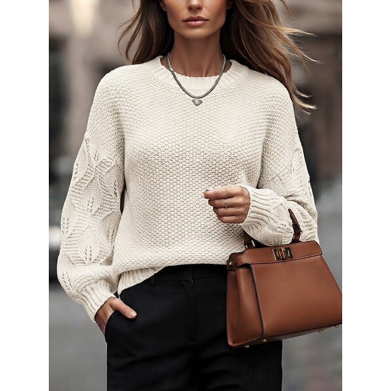 Women's Patchwork Cable Knit Pullover