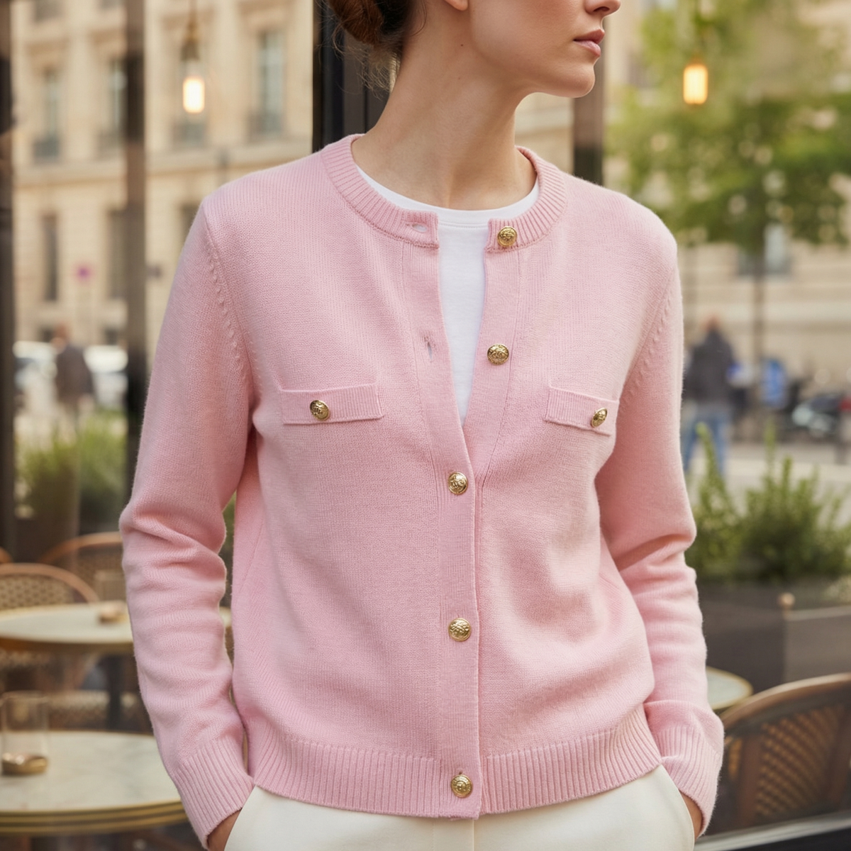 Women's Military Button Longline Cardigan