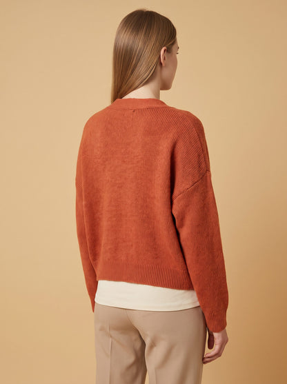 Women's Relaxed V-Neck Knit Cardigan