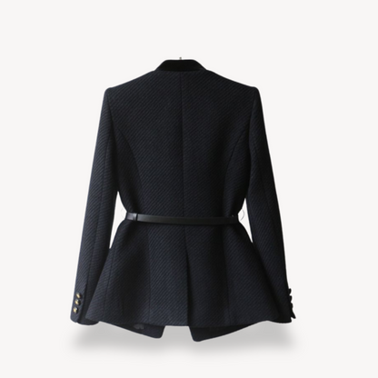 https://cdn.shopify.com/s/files/1/0957/7286/8982/files/Womens-Tailored-Belted-Blazer-Velvet-Detail-Gold-Tone-Finish-4.png?v=1770236859