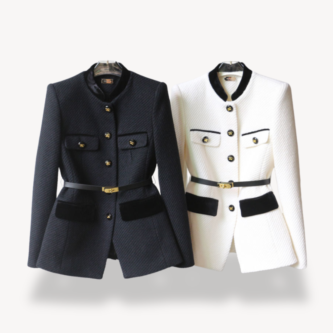 https://cdn.shopify.com/s/files/1/0957/7286/8982/files/Womens-Tailored-Belted-Blazer-Velvet-Detail-Gold-Tone-Finish.png?v=1770236858