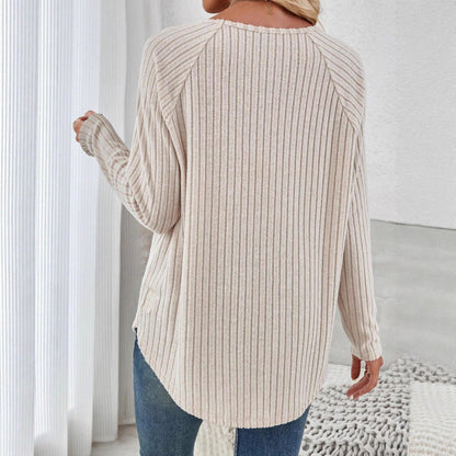 Women's Ribbed Crew Neck Knit Top