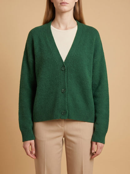 Women's Relaxed V-Neck Knit Cardigan