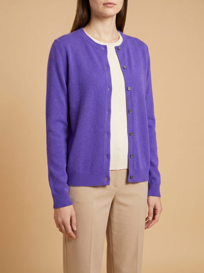 Women's Crew Neck Button Cardigan