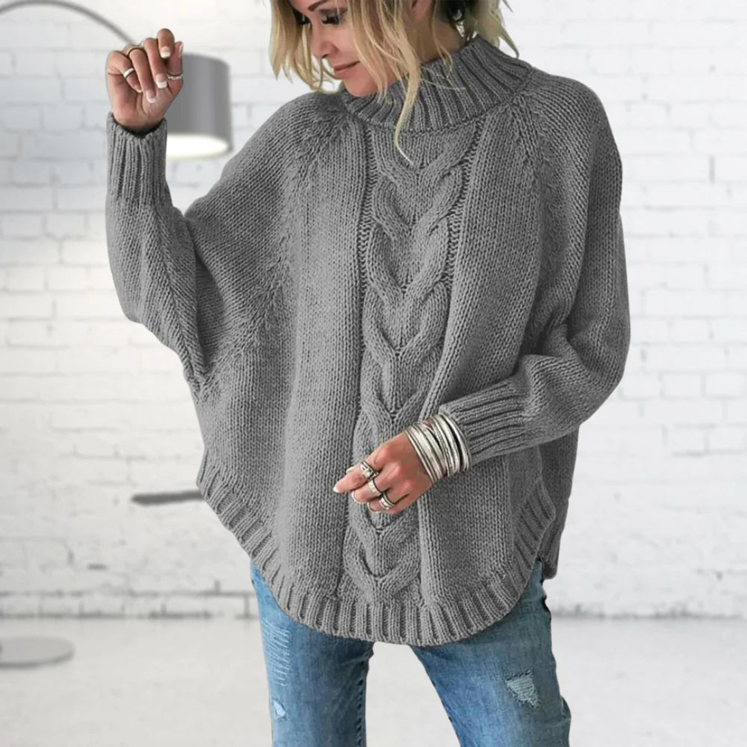 Women's Oversized Cable Knit Turtleneck