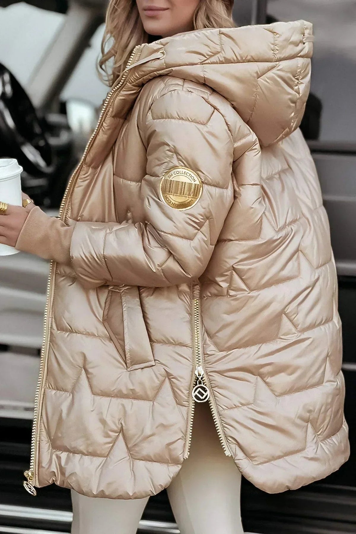Women's Glossy Hooded Puffer Parka