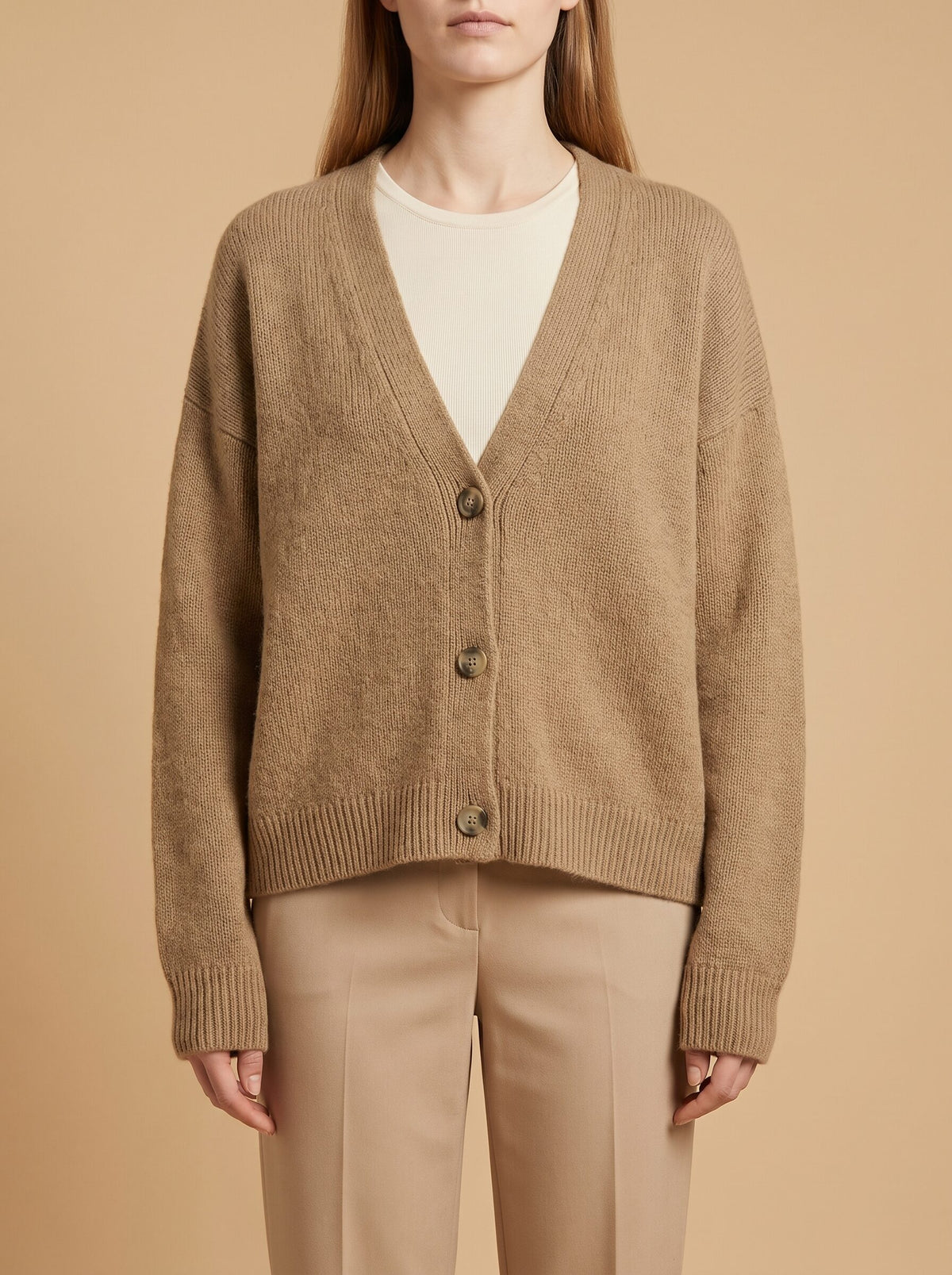Women's Relaxed V-Neck Knit Cardigan