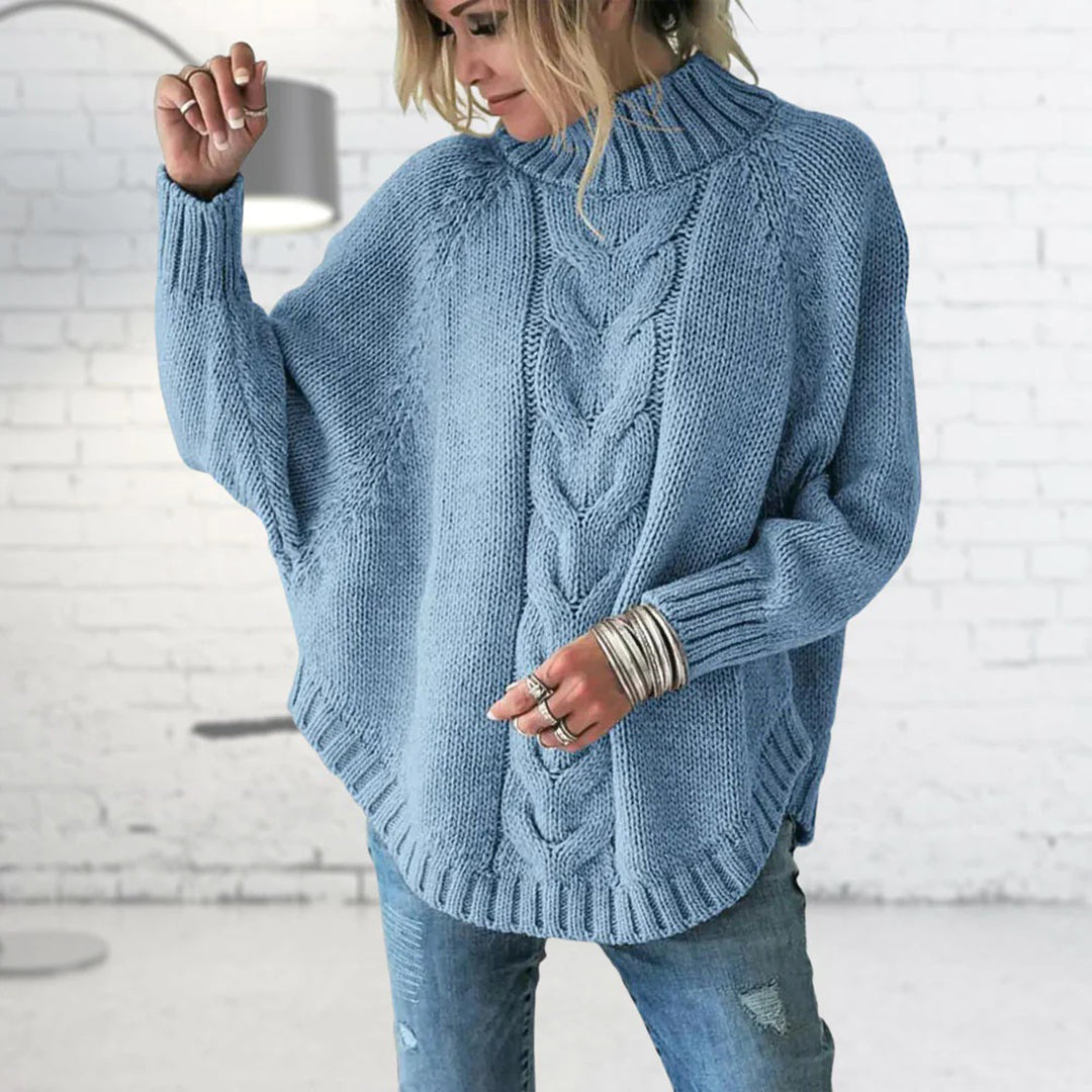 Women's Oversized Cable Knit Turtleneck